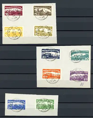 Württemberg 272-281 Infla geprüft Briefstück #HK392