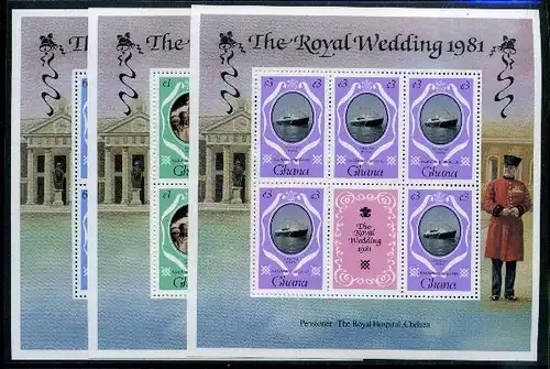 Ghana 895-97 postfrisch Königshäuser Kleinbogen #HE260