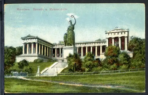 AK München Bavaria-Denkmal vor Ruhmeshalle 1922 #HK023