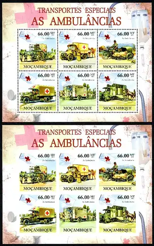 Mosambik Kleinbg. 5302-5307 A + B postfrisch Rettungsfahrzeuge #HE303