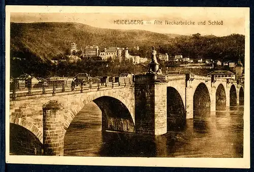 AK Heidelberg Alte Neckarbrücke, Schloß 1914 #HK028