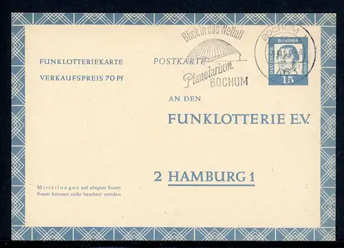 Bund Funklotterie-Postkarte FP 10 gestempelt #HO586