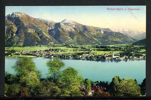 AK Rottach-Egern LK Miesbach Blick auf Tegernsee 1921 #HK079