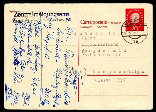 Bund Ganzsache P 40 A gestempelt Wien, Österreich #HO632