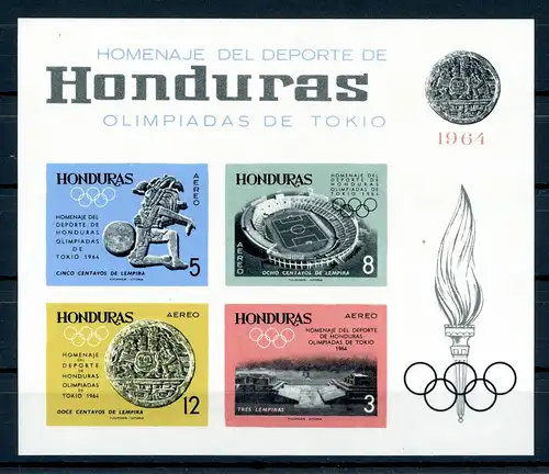 Honduras Block 6 B postfrisch Tokio 1964 #ID147