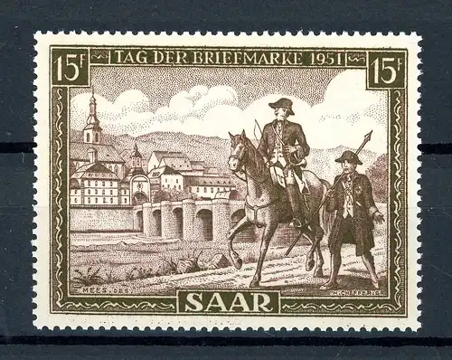 Saarland 305 postfrisch Tag der Briefmarke 1951 #HK363