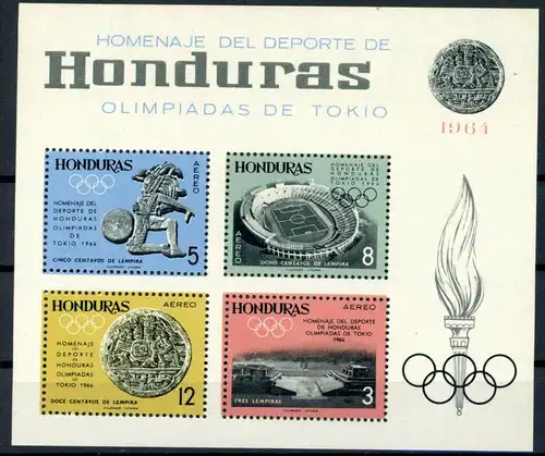 Honduras Block 6 A postfrisch Olympia 1964 #ID154