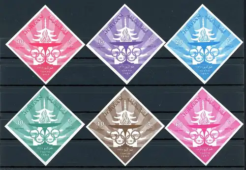 Jordanien 501-506 B postfrisch Tokio 1964 #ID148