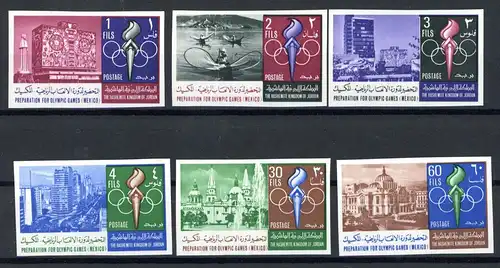 Jordanien 658-663 B postfrisch Olympia 1964 #ID175