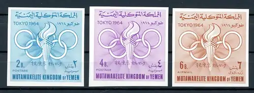 Jemen Königr. 72-74 B postfrisch Tokio 1964 #ID151
