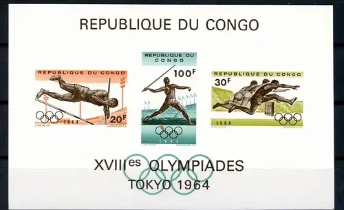 Kongo Block 5 postfrisch Olympia 1964 #ID237