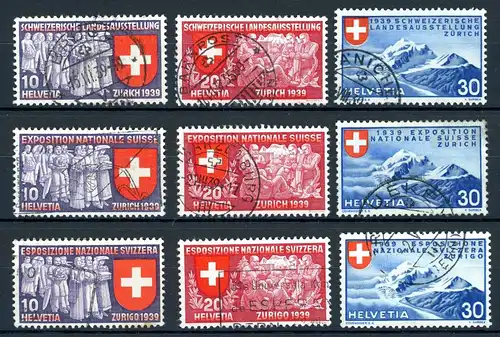 Schweiz 335-343 gestempelt #HK089