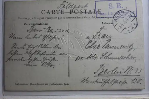 AK Paris Souvenir de Douai Feldpost 1915 #PG631