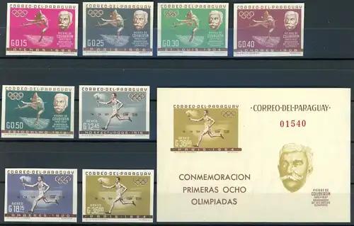Paraguay 1160-1167 + Bl 34 postfrisch Olympia 1972 #ID192