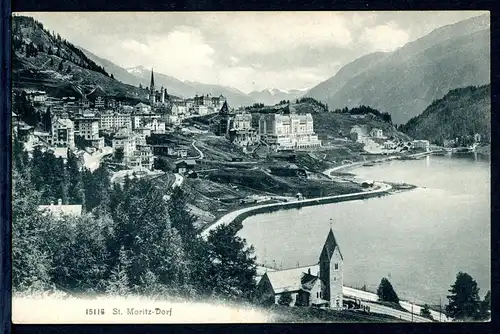 AK St. Moritz, Oberengadin Dorfansicht 1911 #HK033