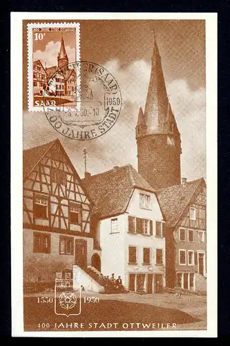 Saarland Maximum-Karte 296 Ersttagssonderstempel #HK180