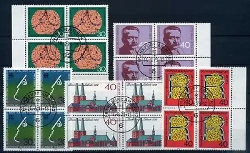 Bund 5 verschiedene 4er Blöcke zentrischer gestempelt #HK148