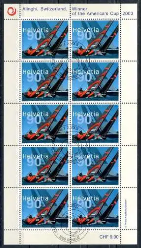 Schweiz Kleinbogen 1831 Segeln Ersttagssonderstempel #HK155