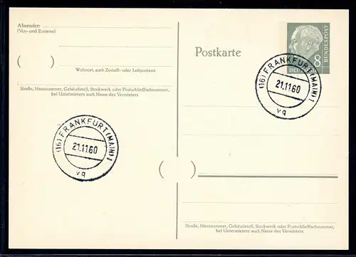 Bund Ganzsache P 35 b II gestempelt Frankfurt #HO625