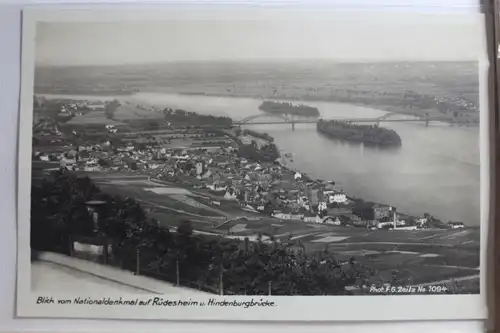 AK Rüdesheim Blick vom Nationaldenkmal mit Hindenburgbrücke #PG571