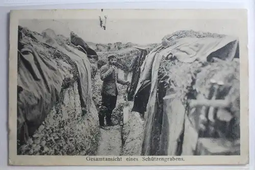 AK Deutschland Gesamtansicht eines Schützengrabens 1915 #PG644