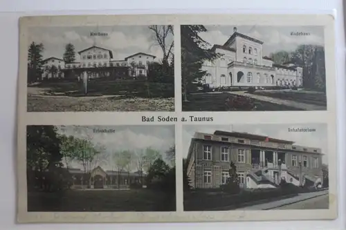 AK Bad Soden a. Taunus Mehrbildkarte (Badehaus usw.) 1927 #PG730