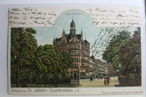 AK Saarbrücken Hotel Terminus 1903 #PG797