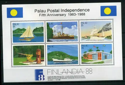 Palau Block 3 postfrisch Schiffe #HK256
