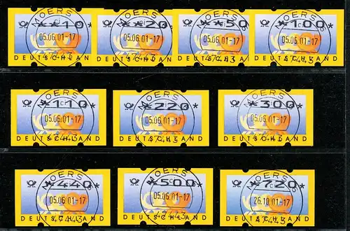 Bund ATM 3.3 VS2 gestempelt alle Marken mit Nummer #HK136