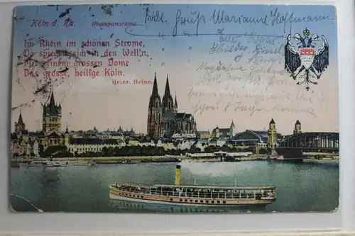 AK Köln am Rhein Rheinpanorama 1915 #PG624
