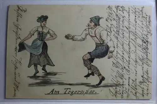 AK Deutschland Künstlerkarte - Am Tegernsee 1900 #PG835