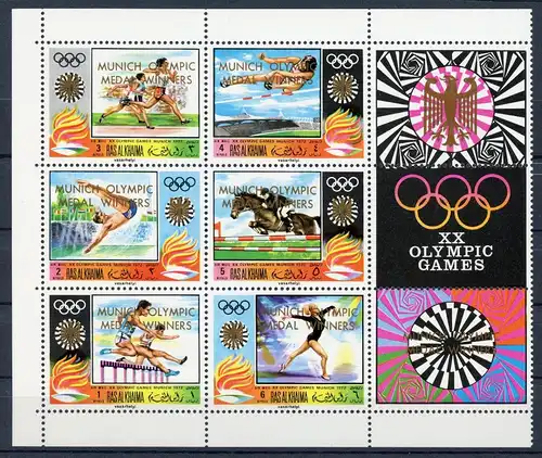 Ras al Khaima 540-545 A postfrisch Olympia München 1972 #ID294