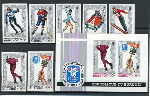 Burundi 386-392 B, Block 26 B postfrisch Olympia #ID331
