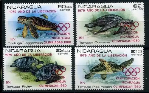 Nicaragua 2099-2102 postfrisch Schildkröten #HK461
