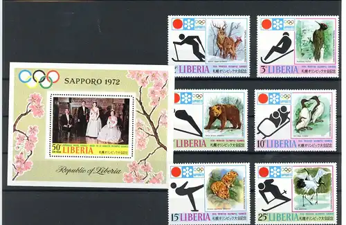 Liberia 810-815, Block 58 postfrisch Olympia #ID285