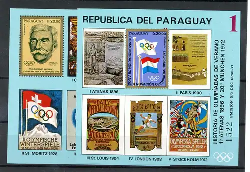 Paraguay Block 182-83 postfrisch Olympia #ID322