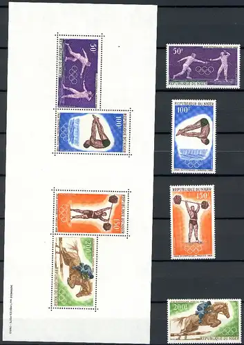 Niger 189-192 + Bl 5 postfrisch Olympia 1968 #IF262