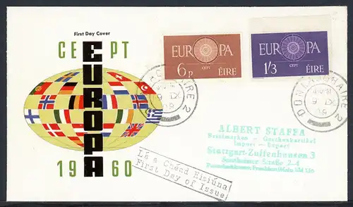 Irland 146-147 Cept 1960 Ersttagesbrief/FDC #HO248