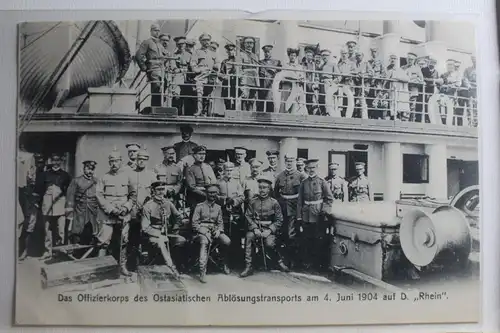 AK Deutschland Offizierkorps am 4. 6.1904 auf der D. "Rhein" #PG834