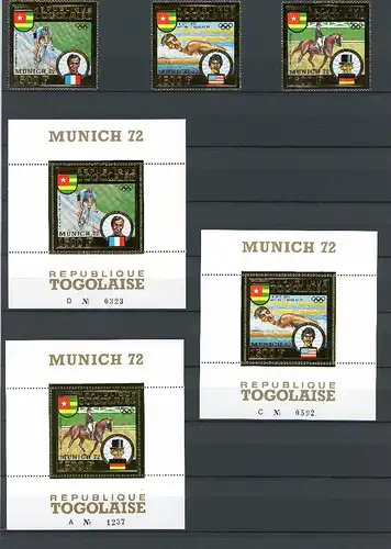 Togo 962-964 A, Block 70-72 A postfrisch Olympia #IF283