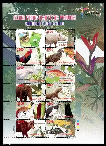 Indonesien ZD-Bogen 2792-2802 postfrisch Wildtiere #HK188