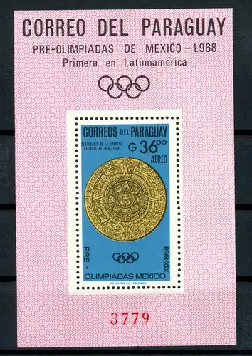 Paraguay Block 81 postfrisch Olympia #ID363