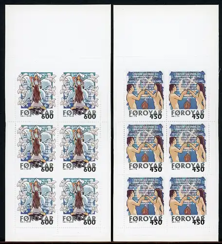 Färöer 2 Markenheftchen mit 366-367 postfrisch Weihnachten #HK333