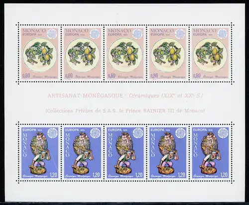 Monaco Block 10 postfrisch Cept #HK491