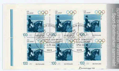 Bund MH 1862 Olympia 1896 Athen - Atlanta 1996 Ersttagssonderstempel #HO232