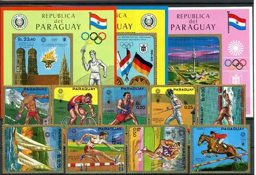 Paraguay 2035-2043, Block 140-142 postfrisch Olympia #ID282