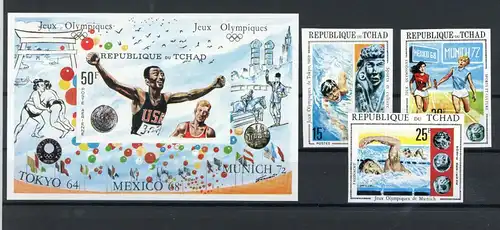 Tschad 379-381 B, Block 18 B postfrisch Olympia #ID289