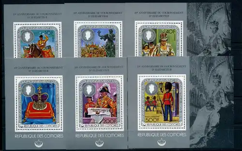 Komoren 6 Blöcke 407-412 A postfrisch Königshäuser #HK267