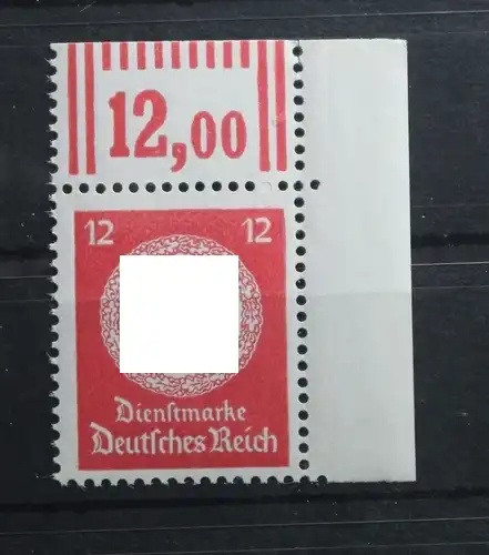 Deutsches Reich Dienstmarken 172 W OR 2'9'2 postfrisch Eckrand #TN584