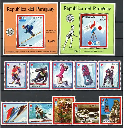 Paraguay 2265-2274, Block 177-178 postfrisch Olympia #IF267